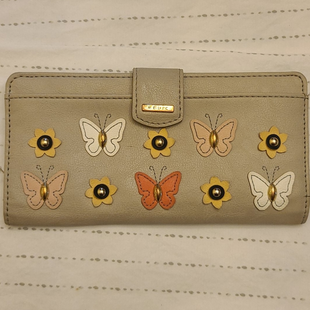 Tan Butterfly Relic Wallet